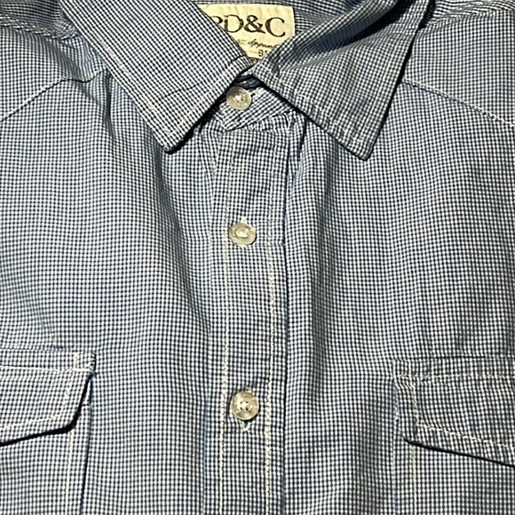 Paper Denim & Cloth Checkered Button Tab Sleeve Button Down Shirt - Picture 6 of 6